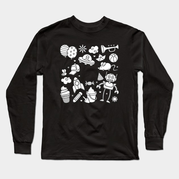 Doodle Kid Long Sleeve T-Shirt by Mako Design 